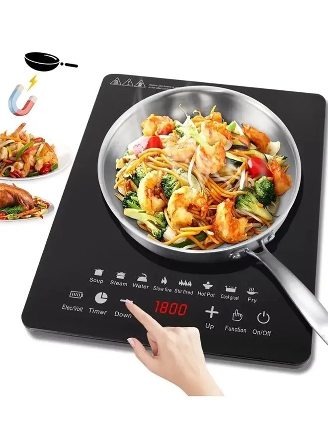 الحلم موقد حث كهربائي محمول 2200 واط، سطح طهي بلمس مع 8 برامج مسبقة، موقد حث مدمج للاستخدام المنزلي والفنادق والمطاعم والكرفانات والاستخدام الخارجي - Image 1